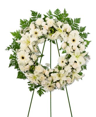 Wreath of Mixed White Flowers